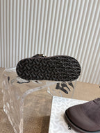 Unisex shoe outsole with textured tread pattern, shown beside toe edge