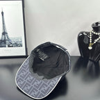 Gray FF monogram cap top view with inner lining visible