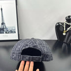 Gray FF monogram cap underside showing inner lining and open back