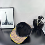 Fendi baseball cap interior view, black lining with folded seam and label