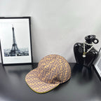 Fendi monogram baseball cap in tan, FF print back with curved brim
