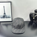 Gray FF monogram baseball cap with black curved brim