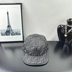 Gray FF monogram baseball cap with black curved brim