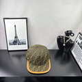 Fendi logo-pattern cap in olive brown with tan underside brim
