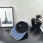 Fendi cap interior view with dark lining and blue FF brim panel