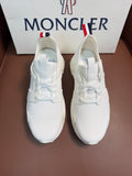 Moncler white lace-up sneakers with textured upper and chunky sole