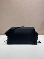 Prada nylon duffel-style bag, dark navy with top handle and side straps