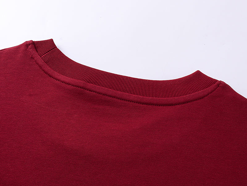 Burgundy Gucci T-shirt crew neck with ribbed collar