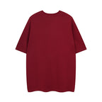 Burgundy Gucci T-shirt with crew neck and short sleeves, plain front