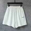 Balenciaga shorts in white with elastic waistband and short wide legs