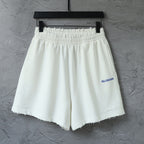 Balenciaga shorts in white with elastic waistband and short wide legs