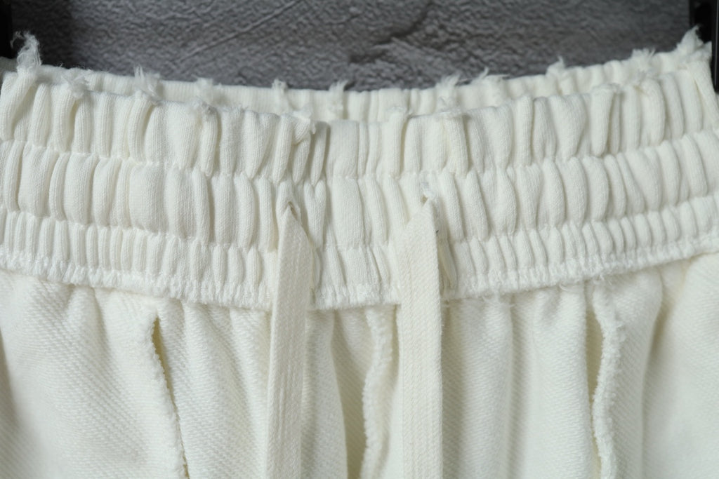 Balenciaga shorts waistband with elastic ruching and inner lining visible