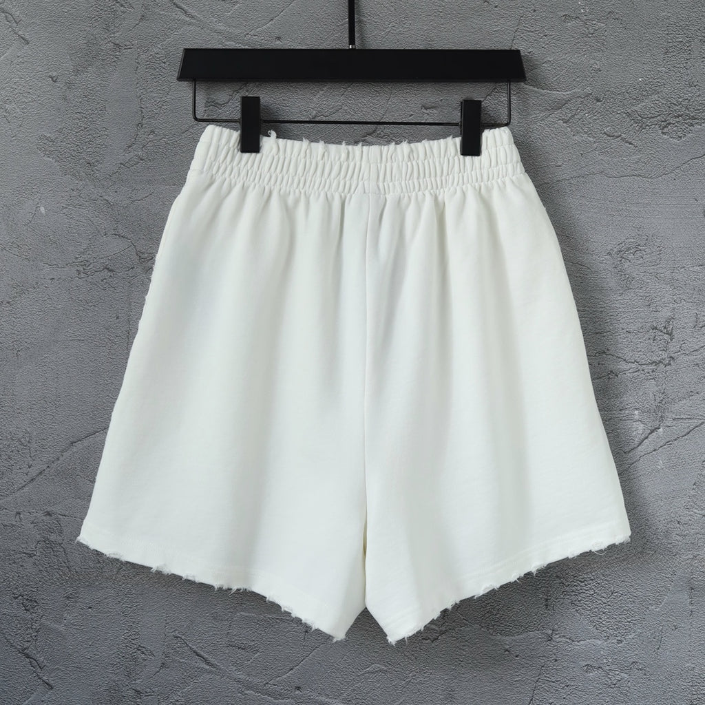 Balenciaga shorts with elastic waistband and subtle pleats at the front