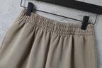 Balenciaga beige shorts with ruched elastic waistband