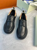 Burberry lace-up leather shoes, dark black with metal eyelets and rounded toe