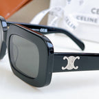 Celine sunglasses, black frame with silver logo detail