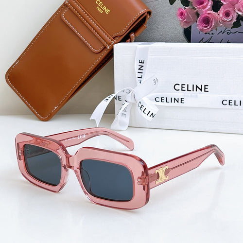 Celine sunglasses, pink frame, dark blue lenses
