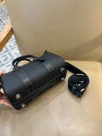 Coach leather mini satchel with top handles and detachable crossbody strap