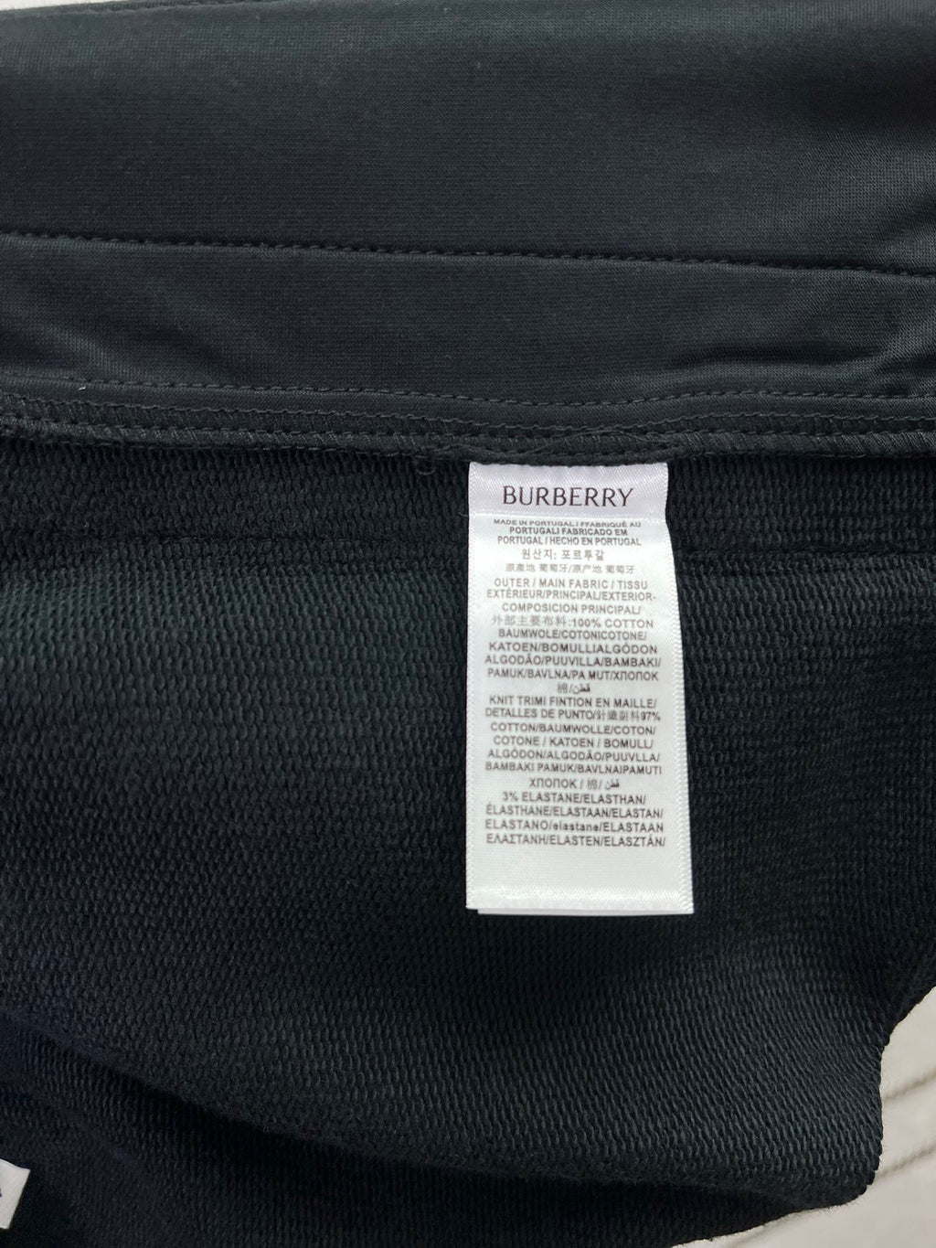Navy shorts with inner care label