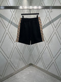 Navy pull-on shorts with elastic waistband and front pockets