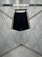 Navy pull-on shorts with elastic waistband and front pockets