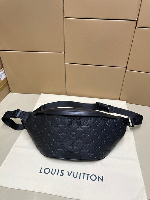 Men’s Louis Vuitton monogram belt bag in dark navy with adjustable shoulder strap
