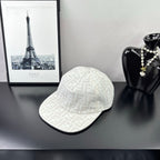 Fendi FF baseball cap in light beige, curved brim with allover FF logo pattern