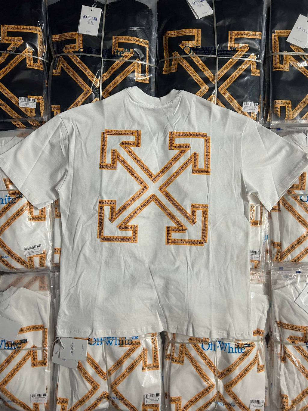 Off-White off-white T-shirt with large orange X logo on the front