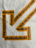 Off-White off-white T-shirt detail with orange measurement-style V-shaped print
