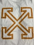 Off-White off-white T-shirt front with orange graphic measurement-style X
