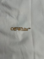 Off-White wordmark print on off-white T-shirt fabric
