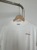 Off-White off-white T-shirt with small orange chest logo, crew neck