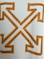 Off-White off-white T-shirt with close-up orange typography logo X print