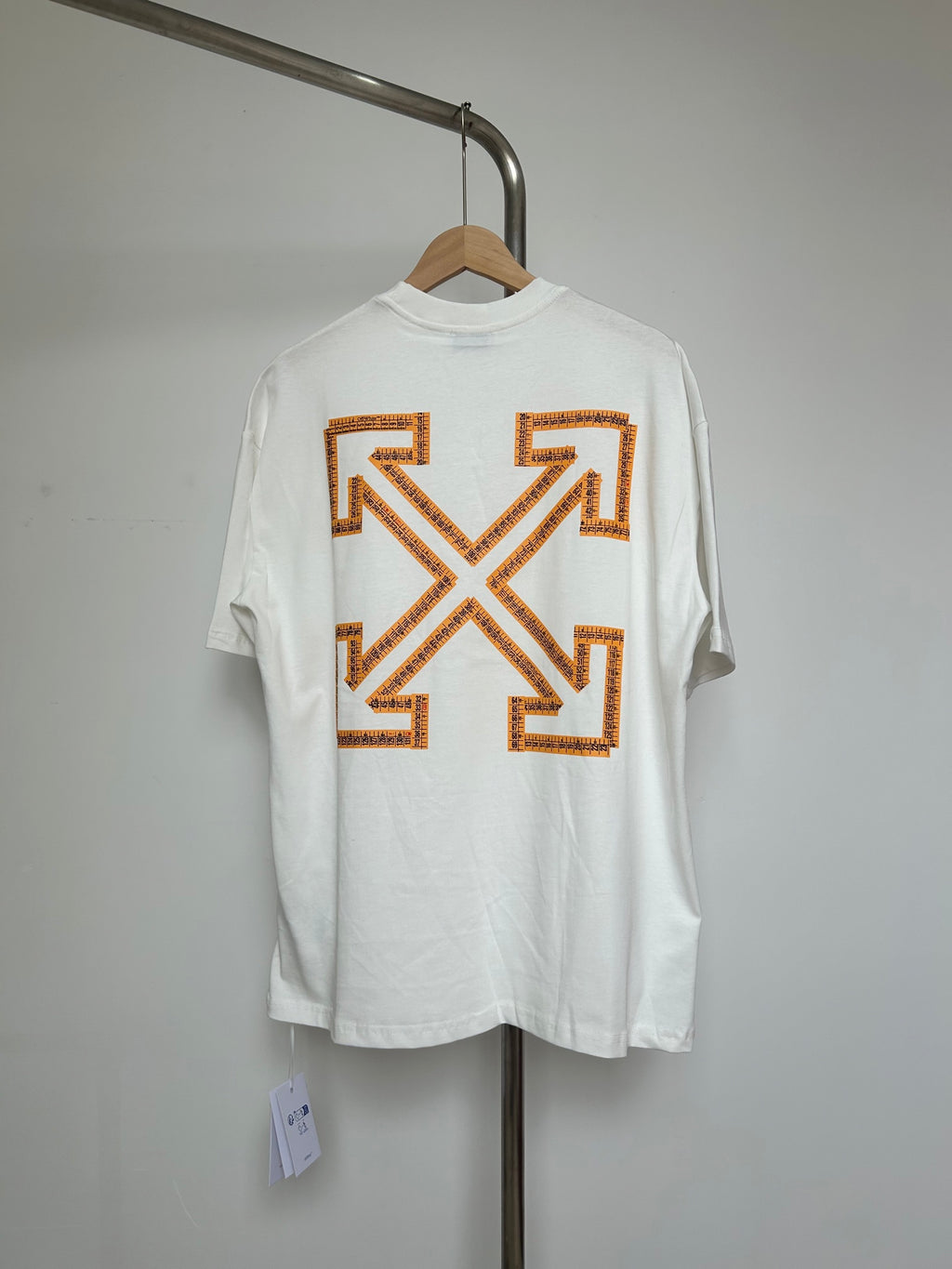 Off-White off-white T-shirt with large orange logo X print on back