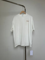 Off-White off-white T-shirt with small orange chest logo and crew neck