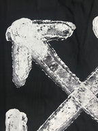 Black Off White T-shirt back close-up of white graffiti logo