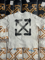 Off White T-shirt, off-white with large black cross-style graphic on back
