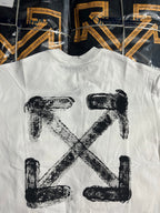 Off White T-shirt, off-white with large black cross graphic on front