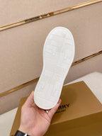 White Burberry sneaker outsole with grid and channel traction pattern