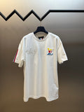 White Louis Vuitton T-shirt with multicolor LV chest logo
