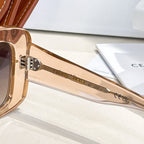 Celine gold sunglasses temple with engraved branding detail