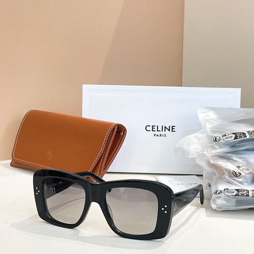 Celine black square sunglasses with dark lenses