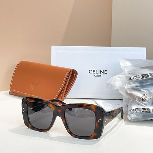Celine tortoise square sunglasses with dark lenses