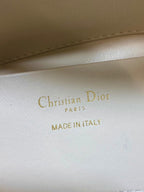 Dior cream leather interior stamp: “Christian Dior PARIS” and “MADE IN ITALY”