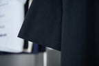 Dark navy short-sleeve T-shirt hem and sleeve edge