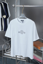 Chrome Hearts short-sleeve T-shirt, white, centered rhinestone logo