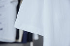 White short-sleeve T-shirt sleeve and hem detail