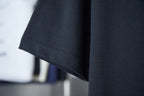 Dark blue T-shirt with short sleeves and straight hem detail