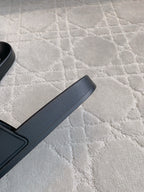 Balenciaga black slide sandal, textured strap edge and open toe profile