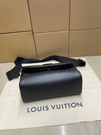 Men's Louis Vuitton monogram crossbody bag, dark navy smooth front with top zipper